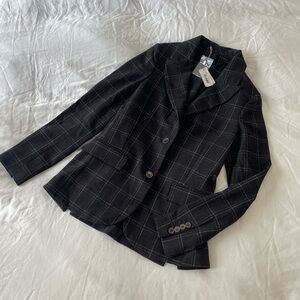 Eleventy Black Plaid Blazer
